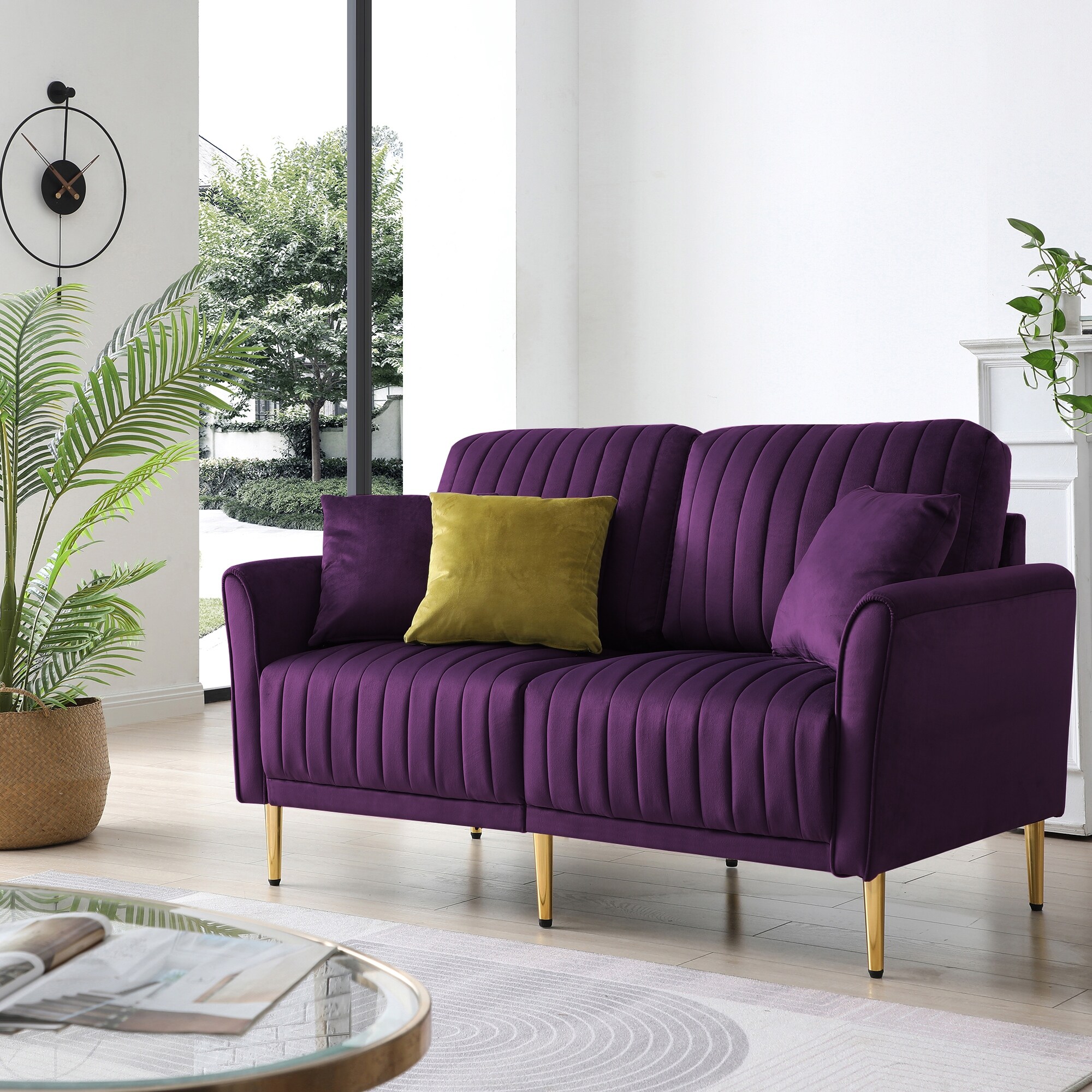 Modern purple outlet couch