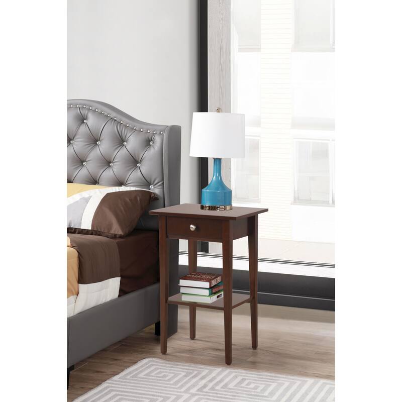 Dark Grey 2-Drawer Nightstand - Modern Bedside Table with Clean and Functional Design