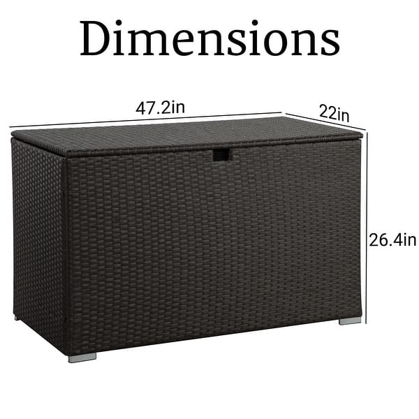 dimension image slide 0 of 3, 120 Gallon Resin Large Outdoor Indoor Patio Storage Box