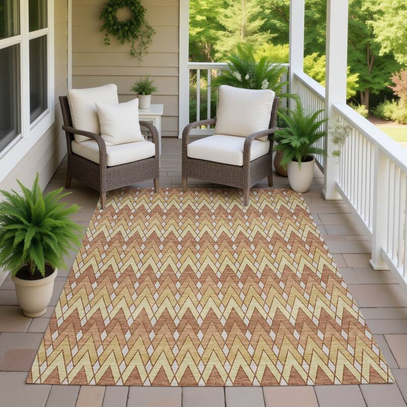 Machine Washable Indoor/ Outdoor Modern Baxter Chantille Rug