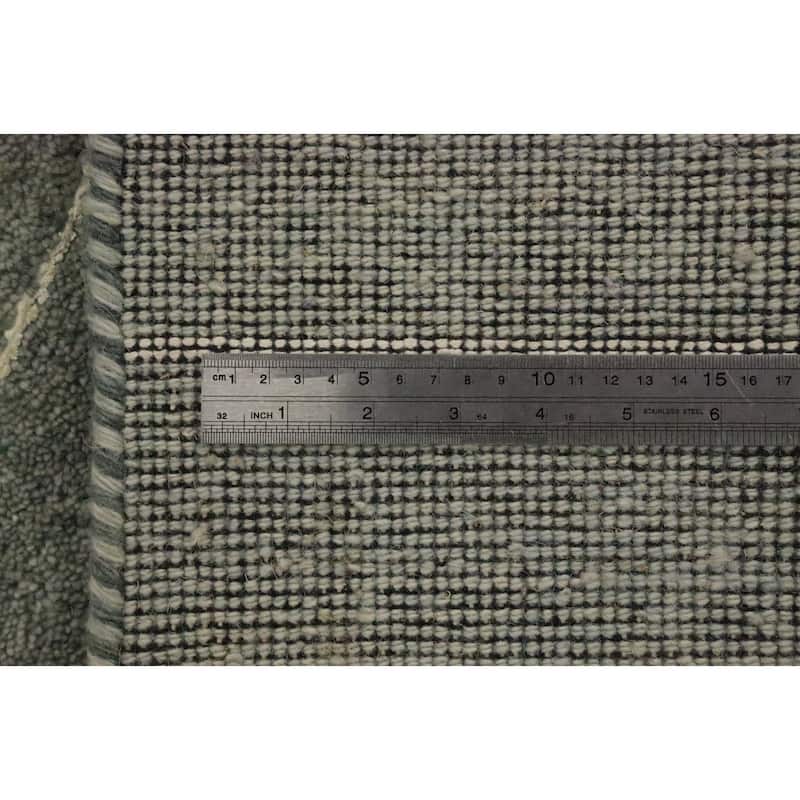 Hand Knotted Oriental 100% Wool Carpet Modern Stripe Green Gabbeh Area Rug - 5' 10'' X 3' 10''
