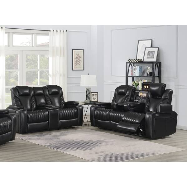 Shop Bismark Black Power Reclining Seats With Power Headrests Living Room Set Overstock 31724761