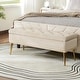 preview thumbnail 86 of 137, HULALA HOME Neptunus Modern 45.5" W Velvet Bedroom Storage Bench for End of Bed with Nailhead Trim