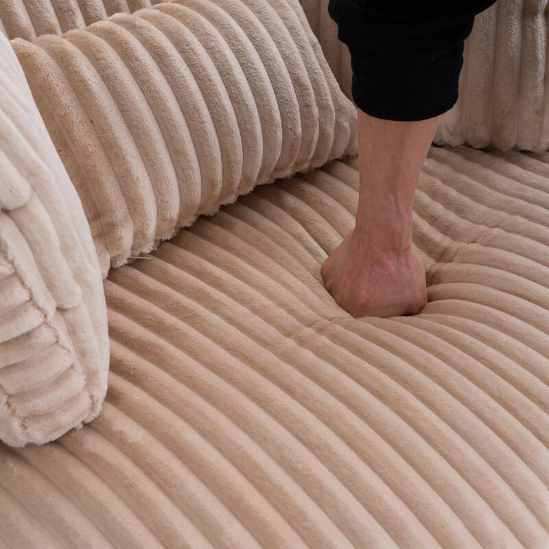 Corduroy Swivel Chair with 4 Pillows