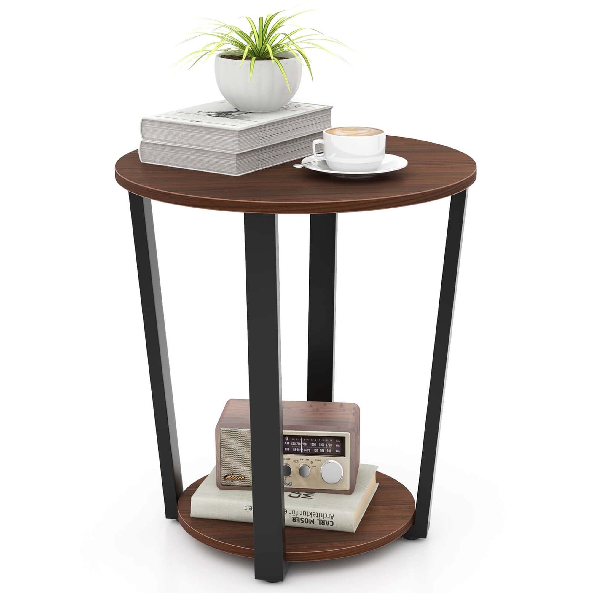 Costway Industrial End Table Sofa Side Table Nightstand with Storage - See Details