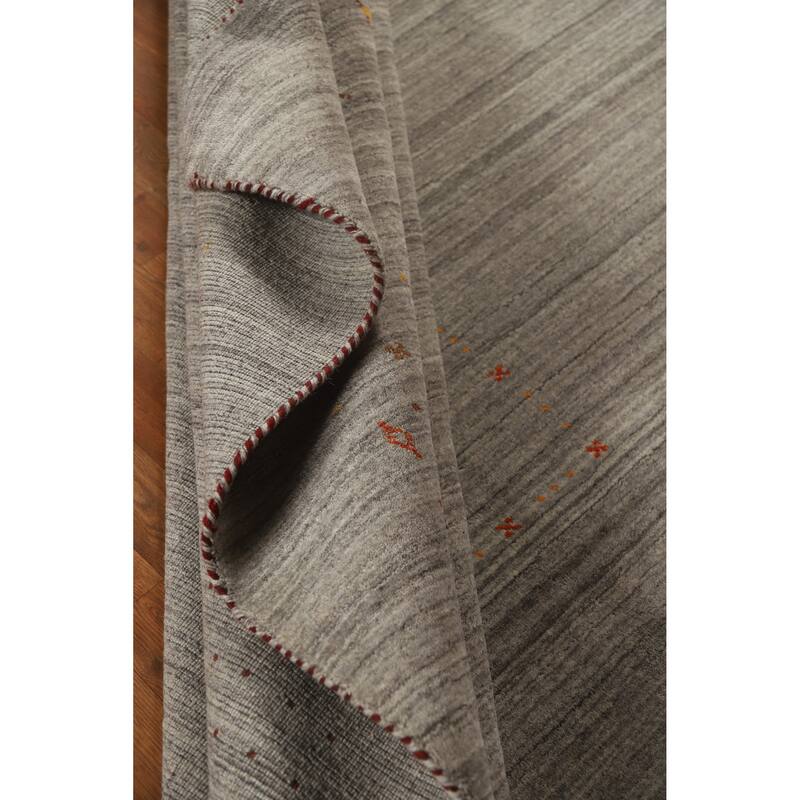Hand Knotted Oriental 100% Wool Carpet Tribal Animal Pictorial Greys & Charcoal Gabbeh Area Rug - 9' 10'' X 8' 0''