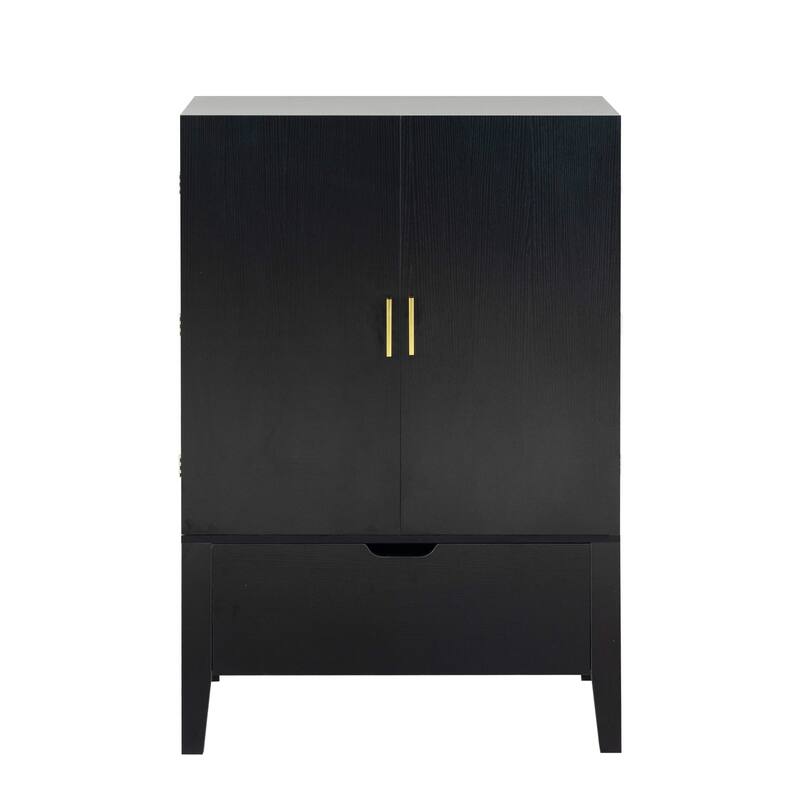 Bar Cabinet,Wine Bar Cabinet,Liquor Credenza,Sideboard with Wine Racks & Stemware Holder,Wine glass holder,Metal handle