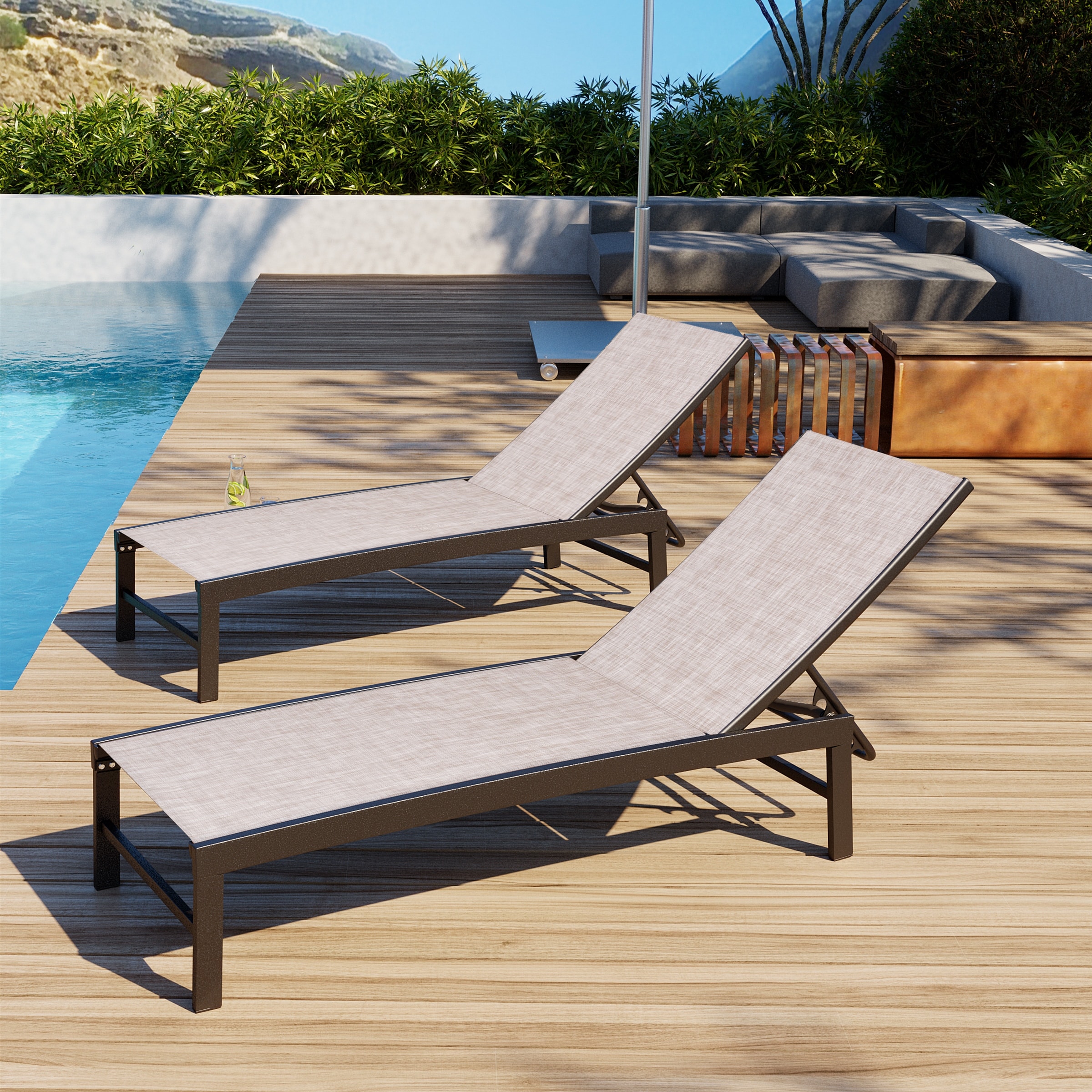 Aluminum chaise sales lounge outdoor