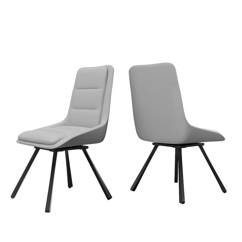 2 Pack Upholstered 360° Swivel Dining Chairs with Metal Legs
