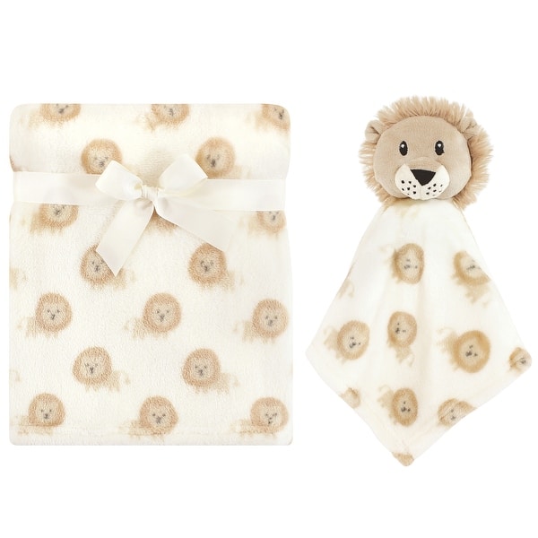 slide 1 of 1, Hudson Baby Infant Boy Plush Blanket with Security Blanket, Lion, One Size - Lion - One Size One Size - Lion