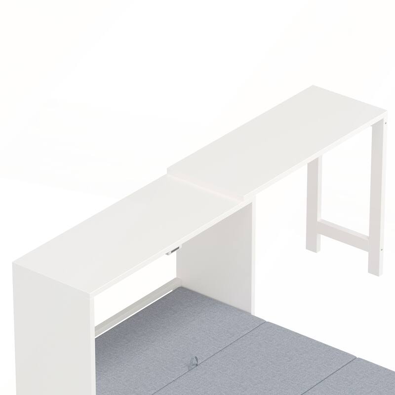 Twin Size Murphy Cabinet Bed with Adjustable Position Desk