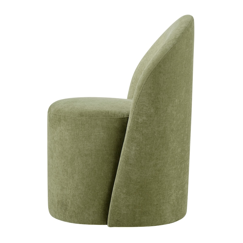 NPD Furniture Cabrina Chenille Dining Chair with Casters