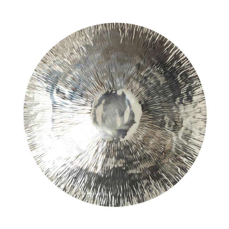 Stainless Steel Metal Plate Home Wall Decor with Hammered Design - Silver - Roche River Decor - Silver