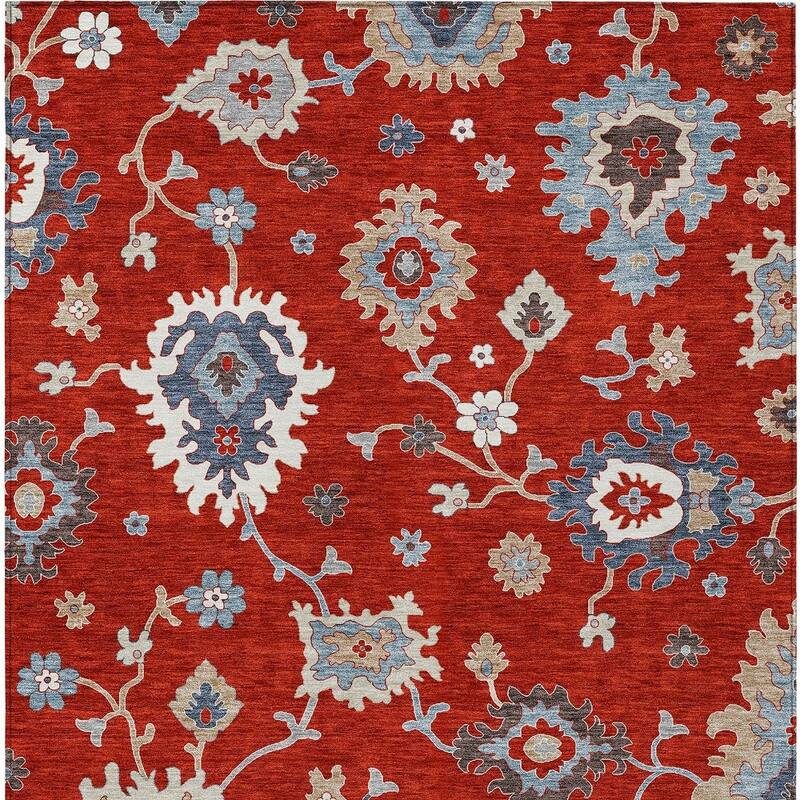 HomeRoots Floral Traditional Rectangle Outdoor Rug