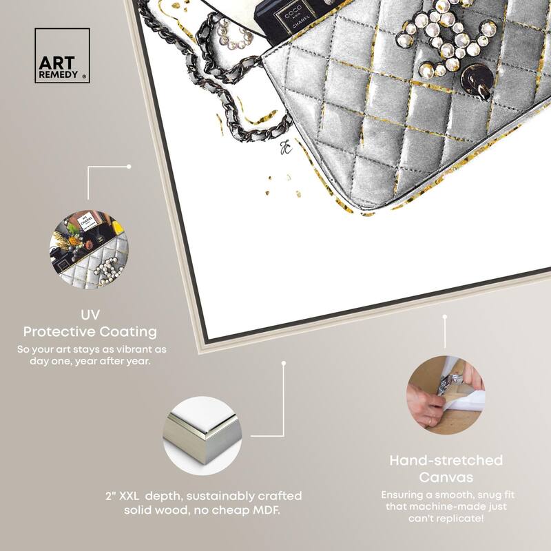 Grey Treasure Bag Canvas by Art Remedy
