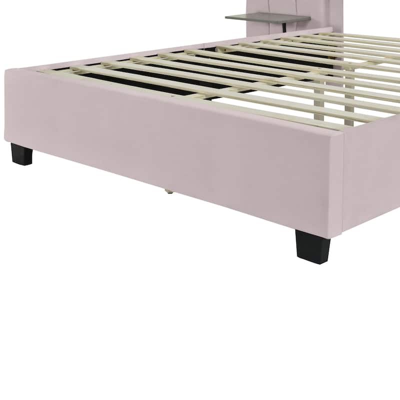 Velvet Upholstered Platform Bed