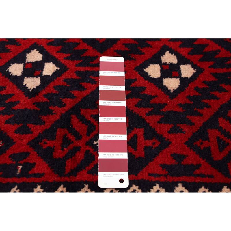 ECARPETGALLERY Hand-knotted Teimani Red Wool Rug - 4'4 x 9'7