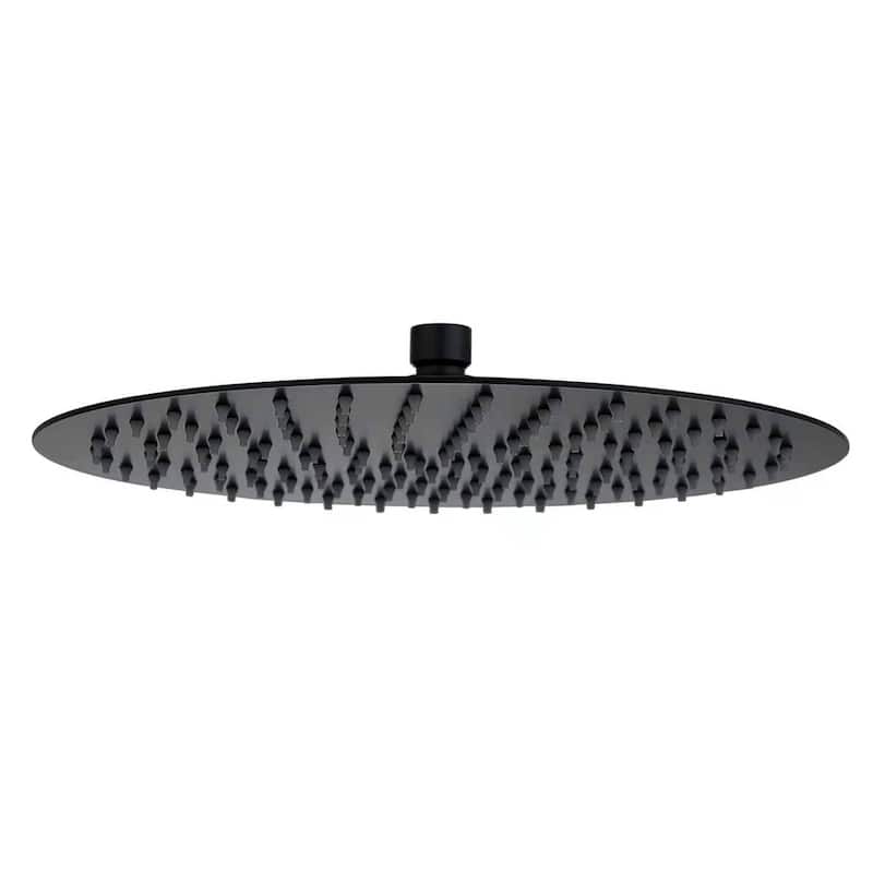 High Pressure Shower Head 10 Or 12 Inch Rain Showerhead Ultra-Thin High Flow Stainless Steel Rainfall Round Shower Head - 10" x 10" - Matte Black
