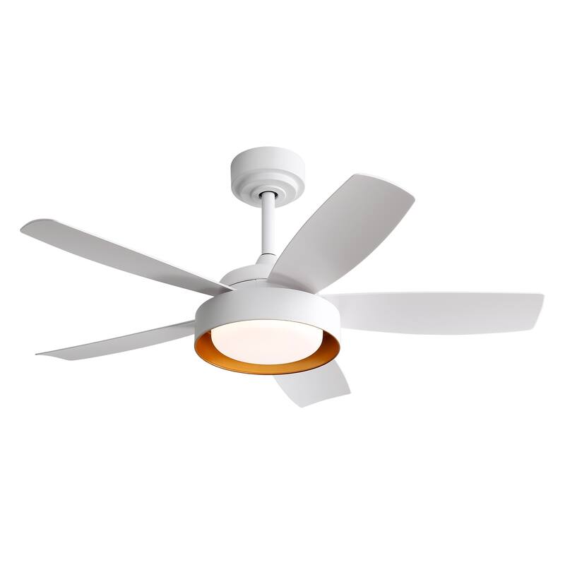 42" Ceiling Fans with LED Light 22W and Remote Control 6 Wind Speed - White