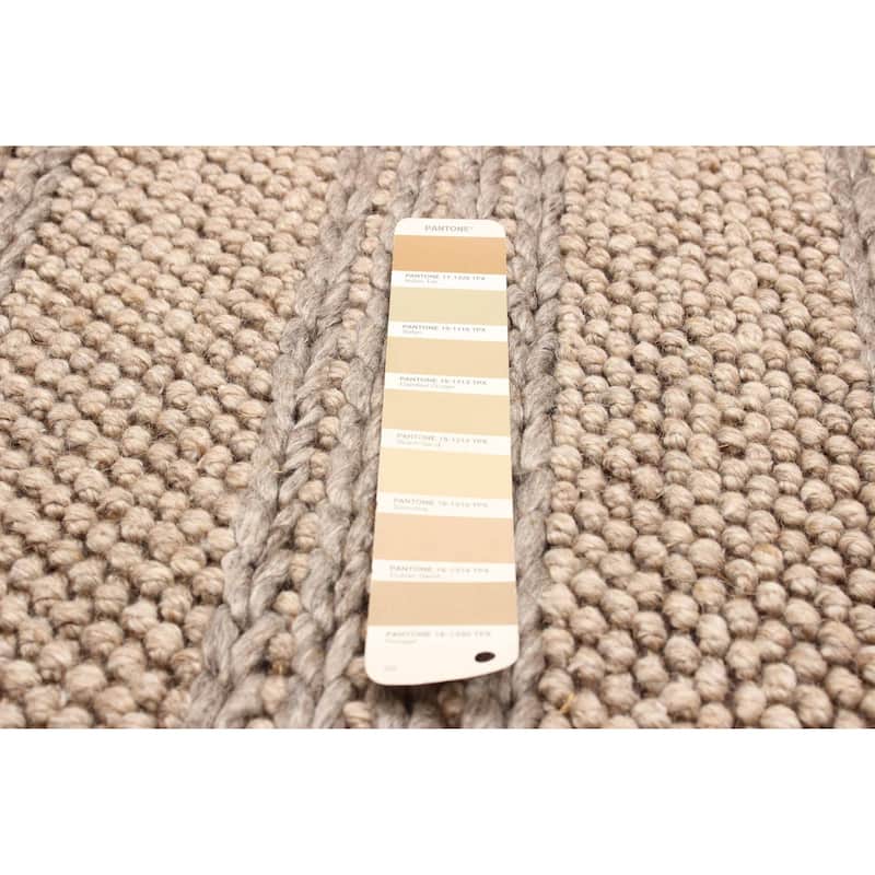 ECARPETGALLERY Braid weave Sienna Tan Wool Rug - 4'10 x 7'5