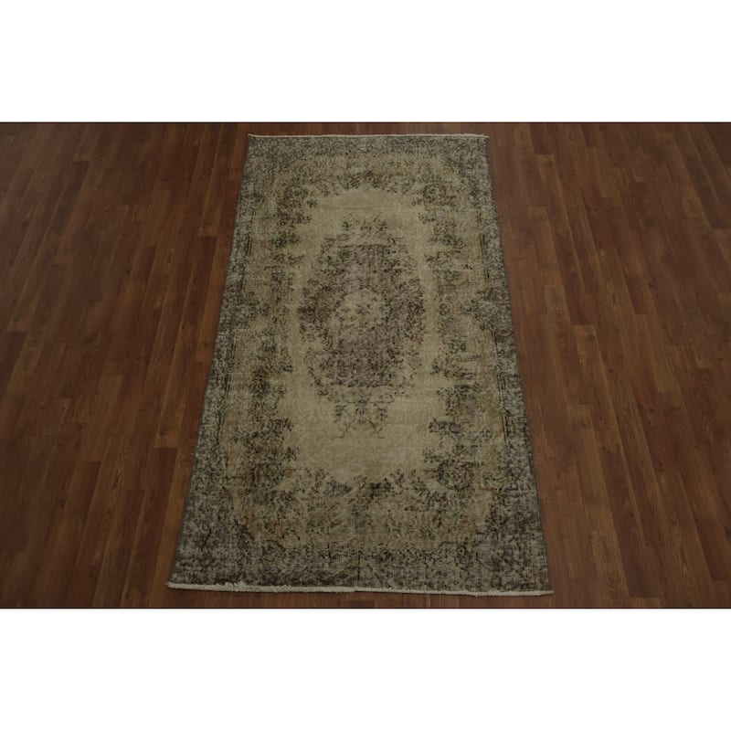Hand Knotted Oriental 100% Wool Carpet Transitional Floral Beige & Ivories Anatolian Area Rug - 6' 11'' X 3' 9''