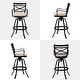 preview thumbnail 23 of 77, Outdoor Patio Bar Stools Aluminum Swivel Bar Chair with Sunbrella Cushion - 21.7 in W x 16.5 in D x 46 in H