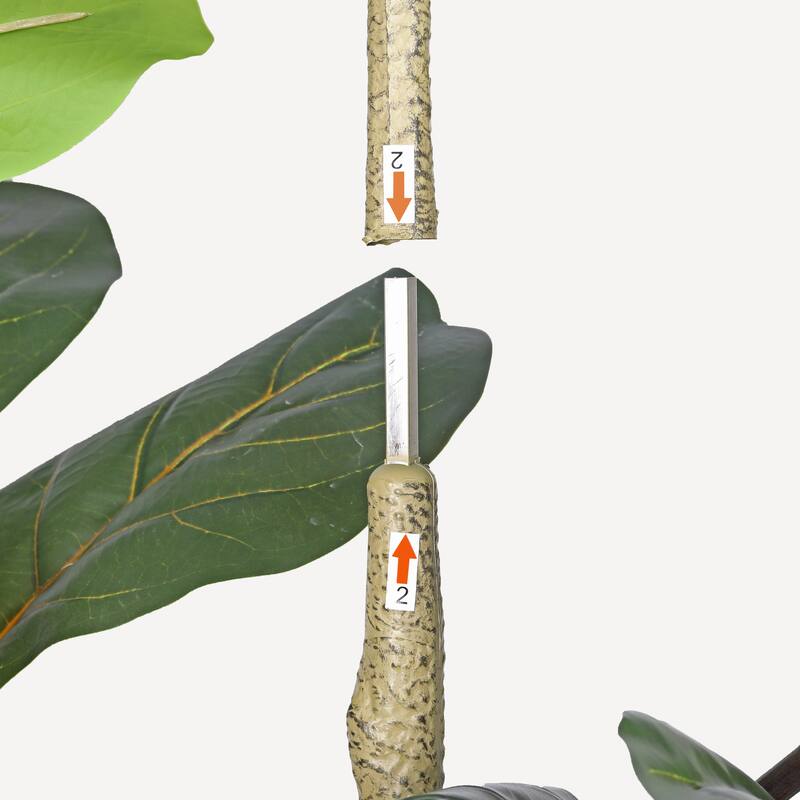 7" Artificial Fiddle Leaf Fig Tree in Black Plastic Pot