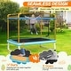 preview thumbnail 6 of 10, 6 Feet Rectangle Trampoline with Swing Horizontal Bar and Safety Net-Orange