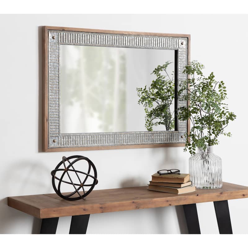 Kate and Laurel Deely Wood and Metal Wall Mirror