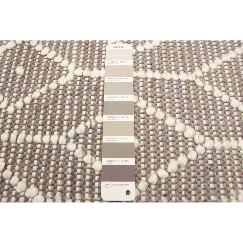 ECARPETGALLERY Braid weave Sienna Taupe Wool Rug - 5'0 x 7'11