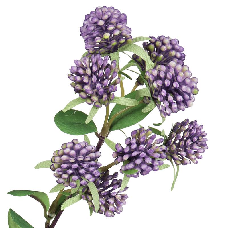 Set of 4 Purple Artificial Wild Berry Flower Stem Spray 30in - 30" L x 6" W x 6" DP