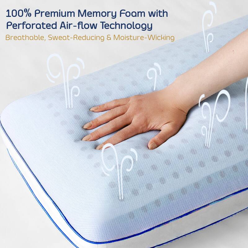 Nestl Tencel-Covered Reversible and Firm Molded Gel Memory Foam Pillow for Side Sleepers
