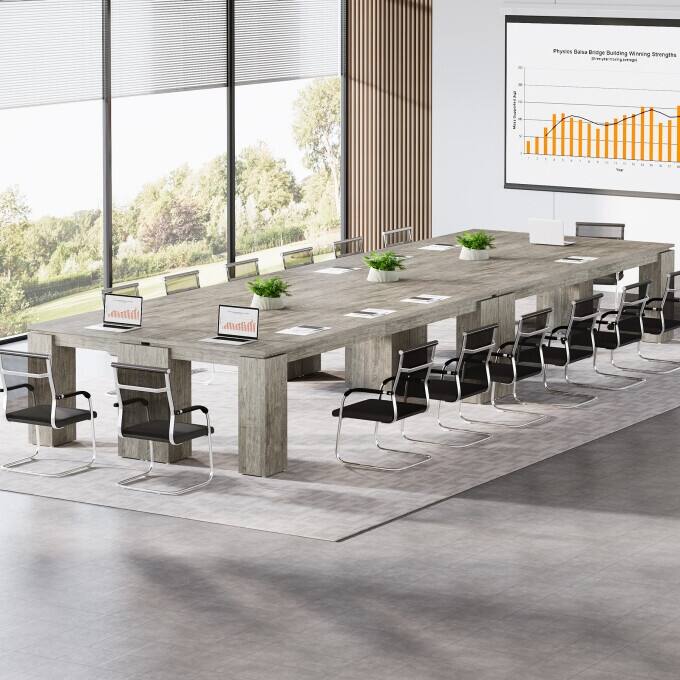 86-Inch Industrial Conference Table, Extra Long Office Meeting Table