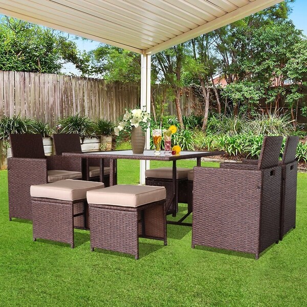 mainstays steel wicker ottoman