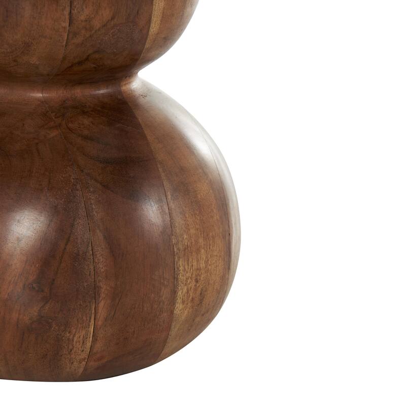Brown Wood Bubble Decorative Vase with Natural Wood Grains