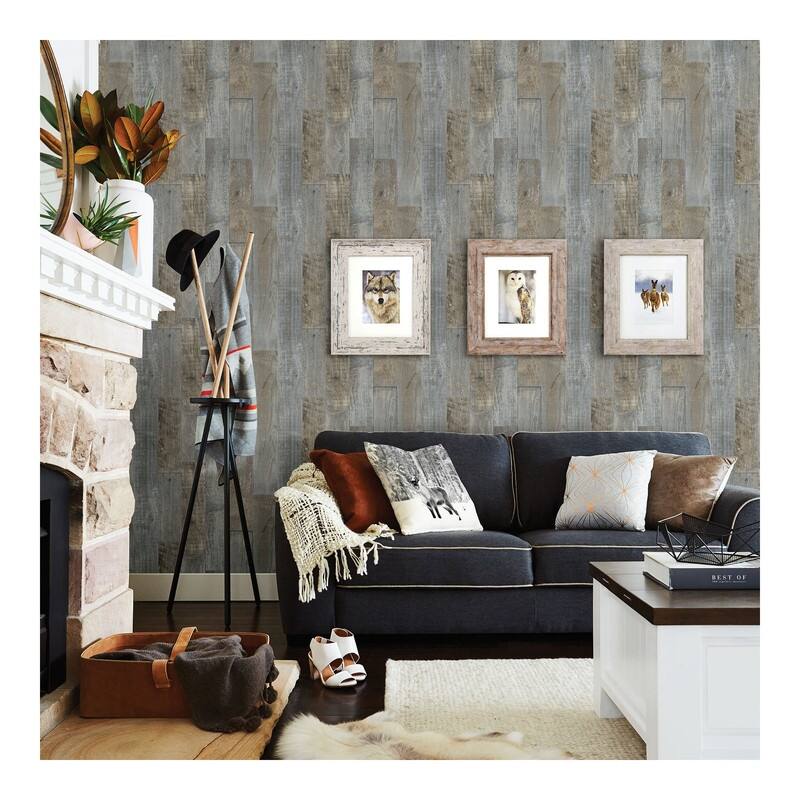 Chesapeake Chebacco Grey Wooden Planks Wallpaper - 20.5 x 396 x 0.025
