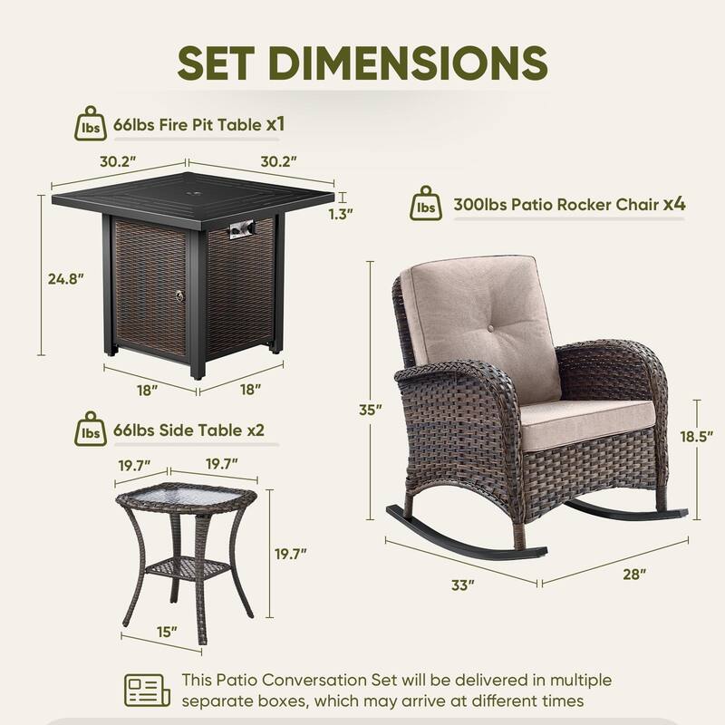 Outdoor Fire Pit Table with Chairs Set