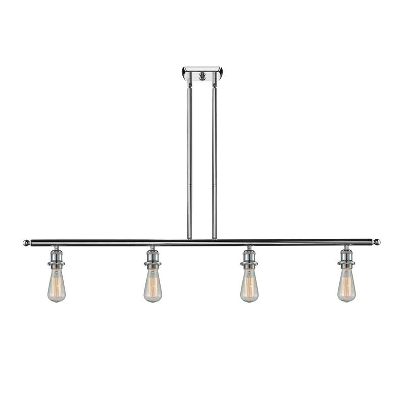 Innovations Lighting Bare Bulb 4 Light 48" Wide Linear Chandelier - Polished Chrome