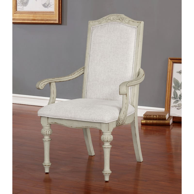 The Gray Barn Caelum Farmhouse Antique White Formal Arm Chairs (Set of 2)