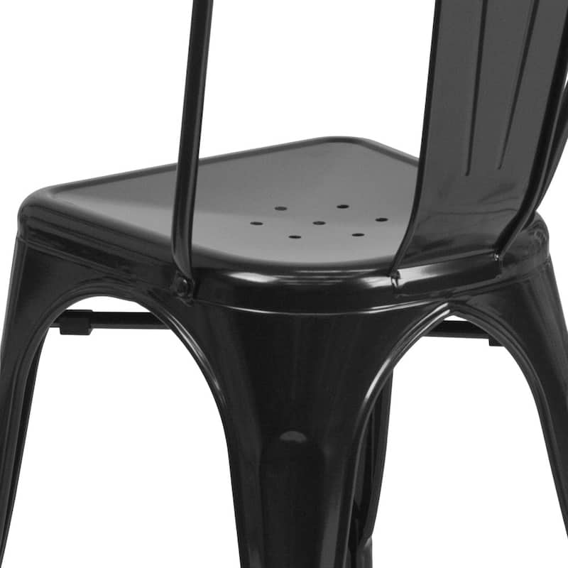 Metal Indoor/ Outdoor Stackable Bistro Chair (Set of 4)