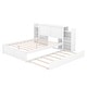 preview thumbnail 15 of 14, Full Size Storage Platform Bed with Twin Size Trundle, Pull Out Shelves, and Headboard for Space-Saving Solutions, White