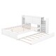 preview thumbnail 15 of 16, White Full Size Platform Bed with Twin Trundle and Pull-Out Storage Shelves