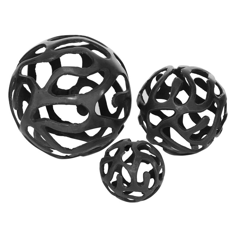 Contemporary Aluminum Metal Geometric Sculpture (Set of 3) - Silver, Copper, Brass