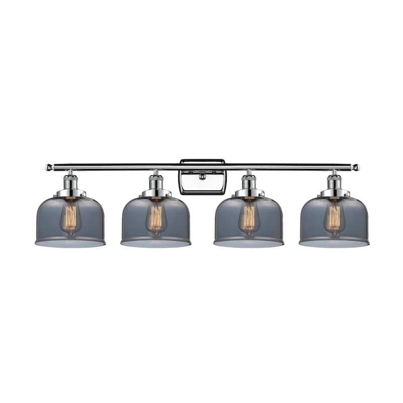 Innovations Lighting 916-4W-11-38 Bell Vanity Bell 4 Light 38" Wide - Polished Chrome / Plated Smoke