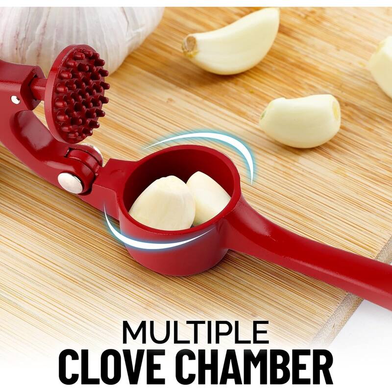 Zulay Kitchen Garlic Press with Ergonomic Soft Easy Squeeze Handle