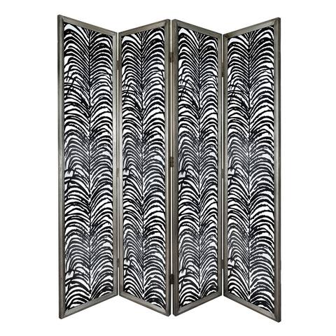 A&B Home Herero 73-inch Black and Antique Four-Panel Decorative Screen