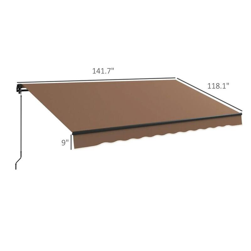 12'x10' Retractable Awning,UV Resistant Sunshade Shelter for Deck,Yard
