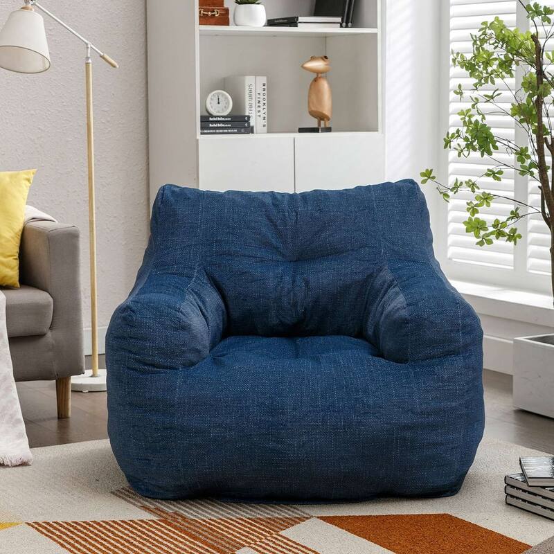 Modern & Elegant Bean Bag Chair | High Resilience Foam | Teddy Fabric or Cotton Linen | Versatile Lounge Seating