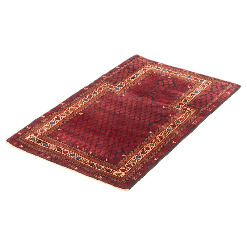 Teimani Burgundy Rug 2'10" x 4'8" - 2'10 x 4'8