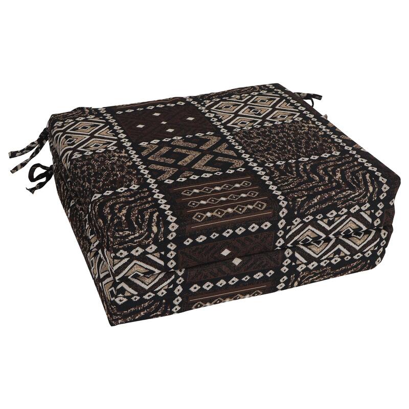 20-inch by 19-inch Tapestry Chair Cushion (Multiple Patterns, Set of 1,2, or 4) - 20 x 19 - Congo - Set of 2